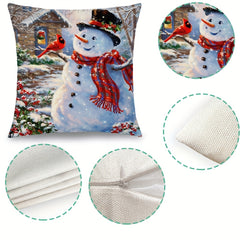 Christmas Pillow Covers Snowmen Christmas Tree Cushion Cover