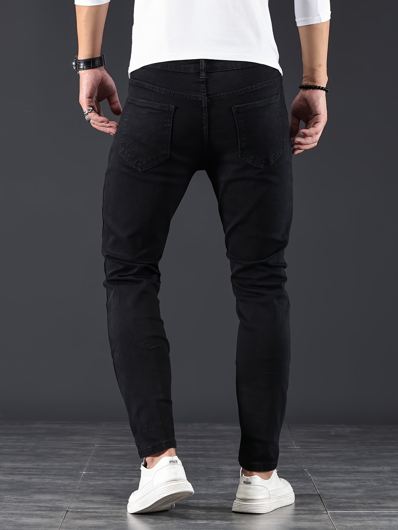 Men's Slim Fit Distressed Stretch Denim Pants