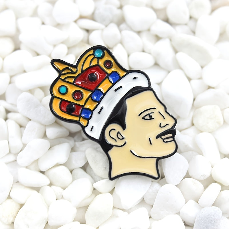 Crowned Bearded Man Lead Singer Brooch
