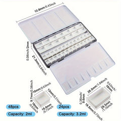 72pcs Plastic Empty Watercolor Paint Pans for Art Palette Supplies