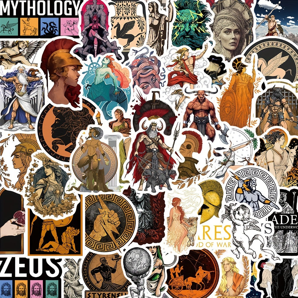 50pcs Greek Mythology Aesthetics Sticker for Laptops Cars Phones Guitars Helmets
