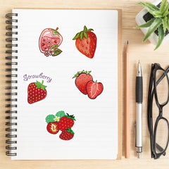 50pcs Strawberry Waterproof Stickers for Water Bottle Laptop