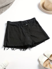 Toddler Girls Preppy Style Raw Trim Denim Skirt Pants