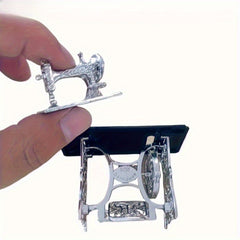 Vintage Silvery Sewing Machine Dollhouse Accessory Metal Collectible