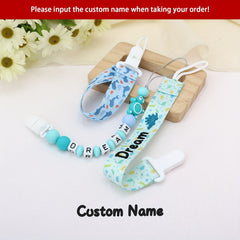 Personalized Baby Pacifier Clip Pack of 3 Handcrafted Baby Dummy Leash