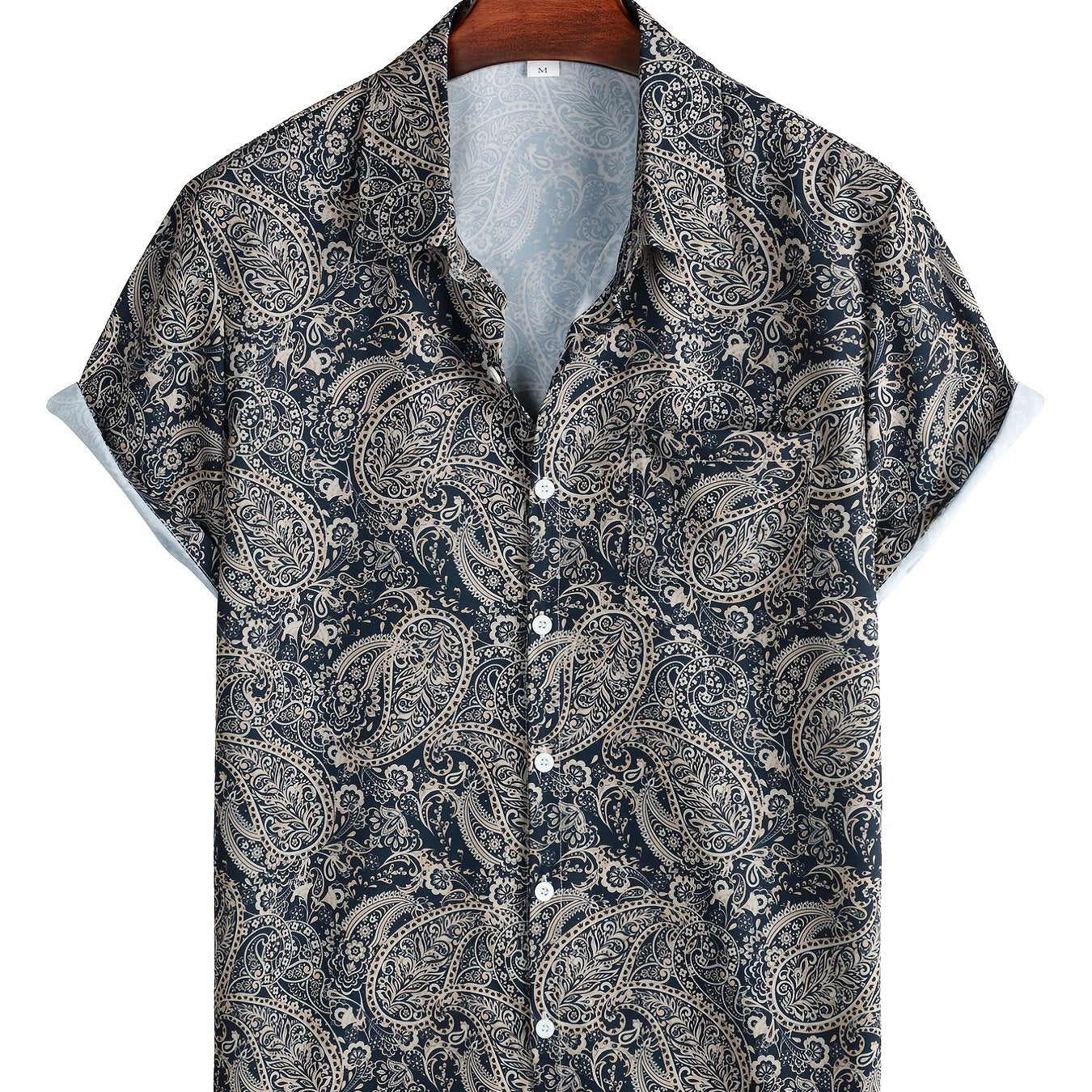 Men's Plant Pattern Short Sleeve T-shirt For Summer