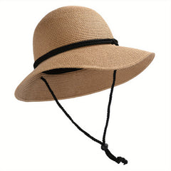 Wide Brim Sun Hat With Wind Lanyard Classic Summer