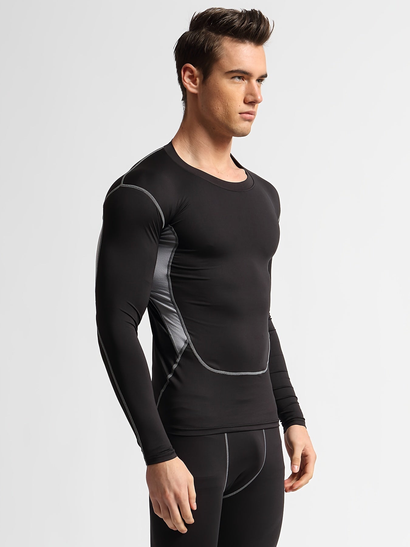 Men's Stylish Compression Shirt High Stretch Top For Outdoor Fitness