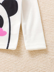 Kid's 2pcs Pajamas Top & Pants Set + SMART Panda Polka Dots Print PJ Set