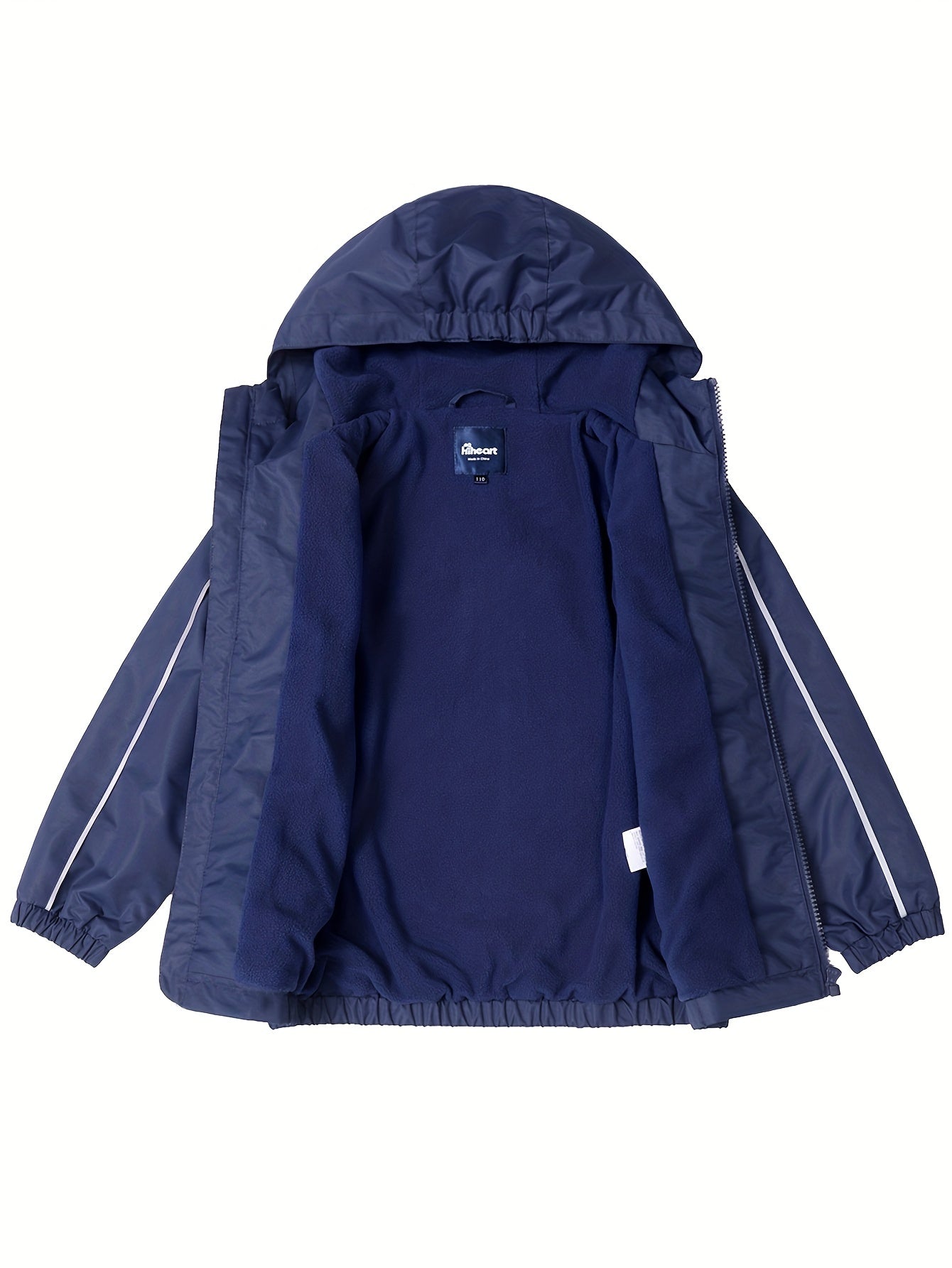Kids Waterproof Hooded Jacket Athletic Thermal Fleece