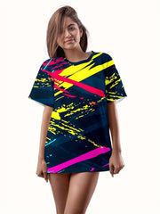 Graffiti Graphic Crew Neck Sports T Shirt Quick Drying