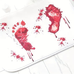 Halloween Blood Footprint Floor Mat Non-slip Bath Rug