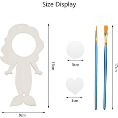 12 Mermaid Craft Birthday Wooden Hand Mirrors for Guests