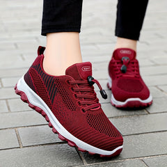 Women's Soft Sole Lace-up Mesh Running Shoes For Outdoor Sports