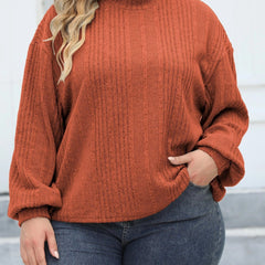 Casual Knit Top Solid Lantern Sleeve Round Neck Jumper