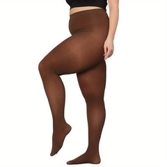 Solid Stretchy Control Top High Rise Semi Opaque Nylon Pantyhose