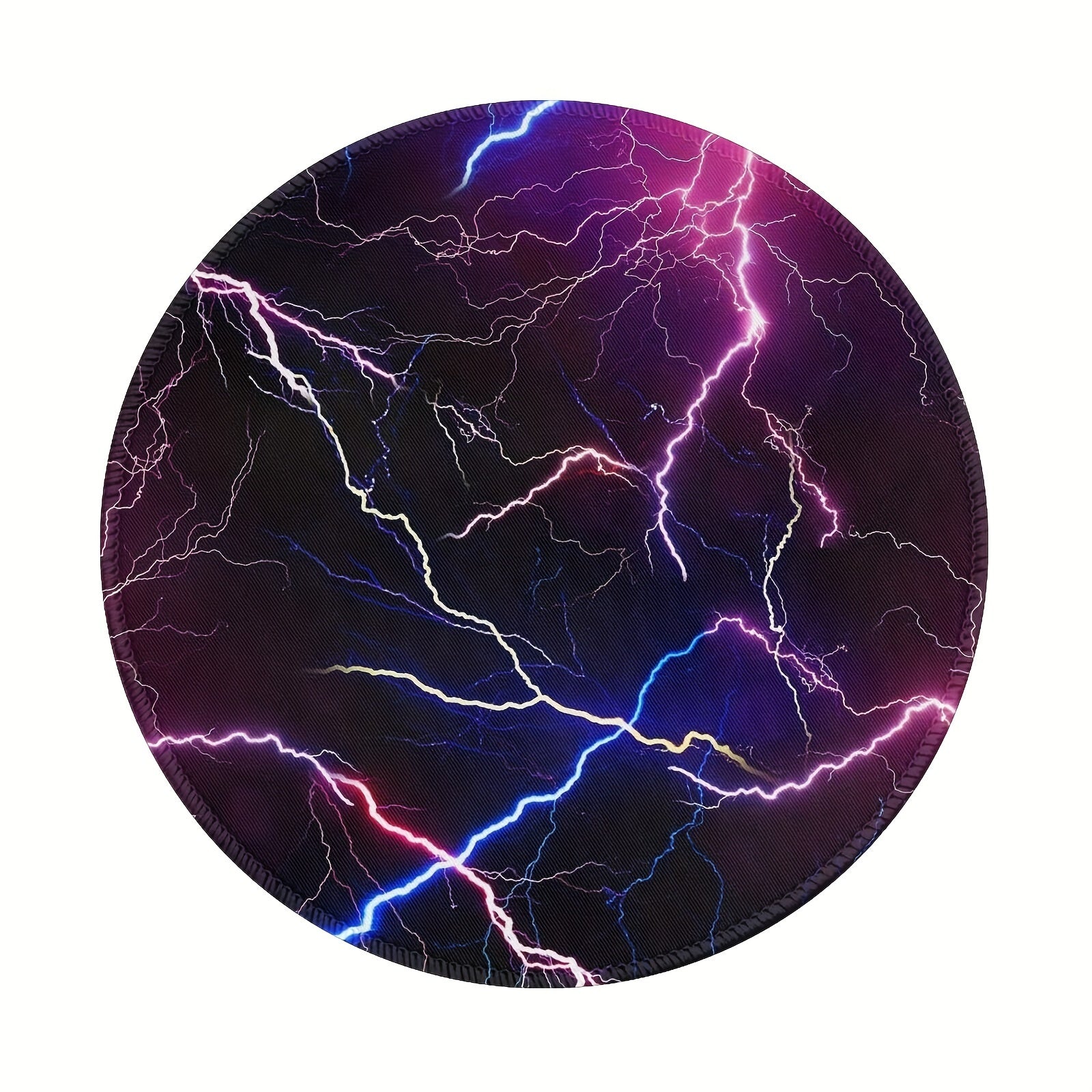 Lightning Pattern Mouse Pad 20x20cm for Gaming Computer Work Non-Slip Edge
