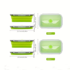 Portable Silicone Lunch Box Fresh Keeping Microwave Safe