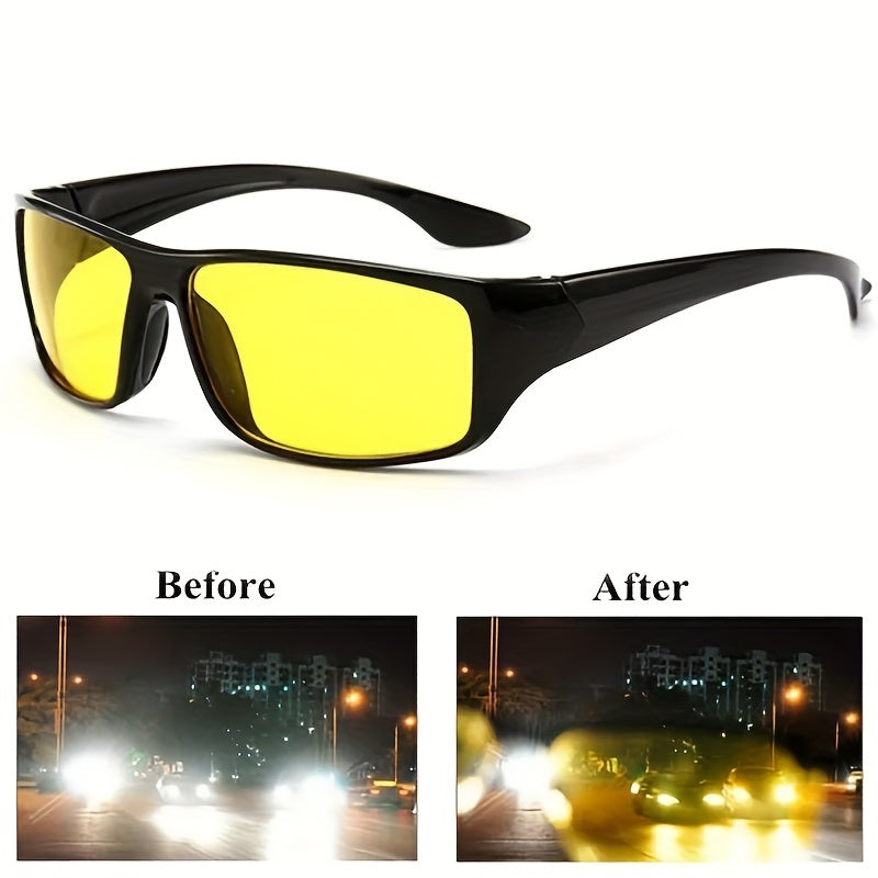 Night Vision Cycling Glasses Yellow Lens TV Sunglasses Goggles