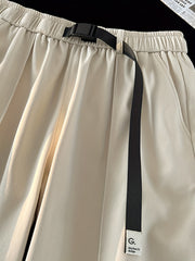 Mens Casual Solid Loose Fit Long Shorts for Spring Summer