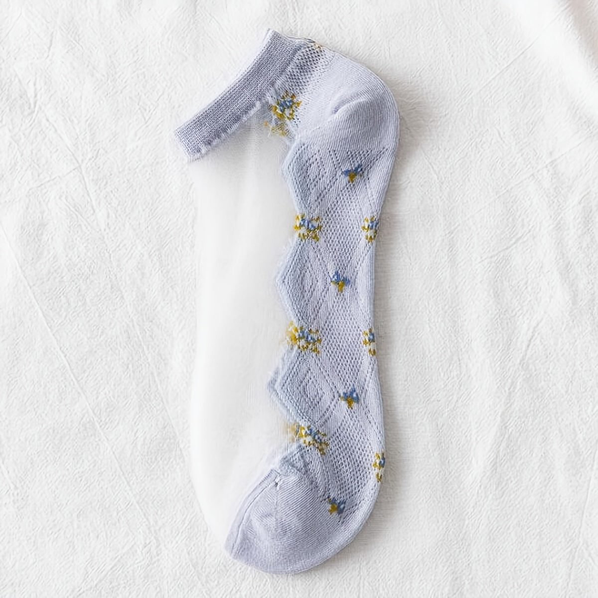 5 Pairs Pink Floral Low Cut Ankle Socks Women's Stockings Hosiery