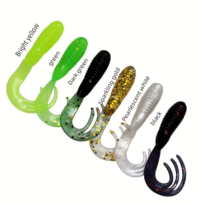 10pcs Artificial Roll Tail Worm Soft Baits 5.2inch Floating Fishing Lure Tackle