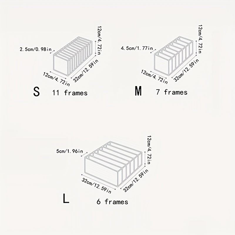 Mesh Underwear Box Organizer With Grids Wardrobe Sorting