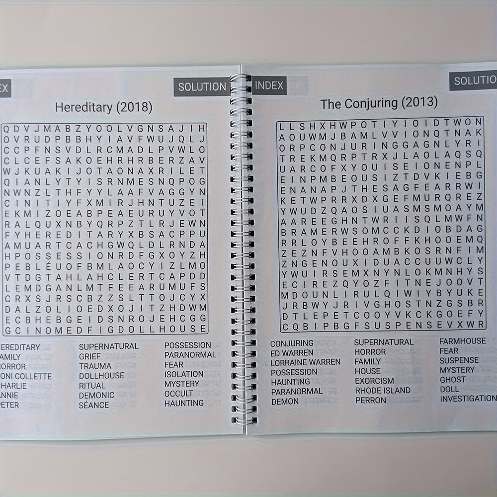 Horror Movies Word Puzzles Educational Activity Notebook