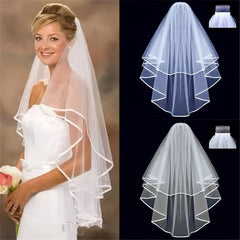 Ribbon Edge Head Veil Bridal Veil Wedding Accessories
