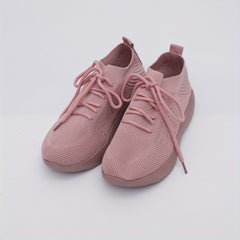 Women's Knit Sports Shoes Lightweight Lace Up Running Low Top Sneakers