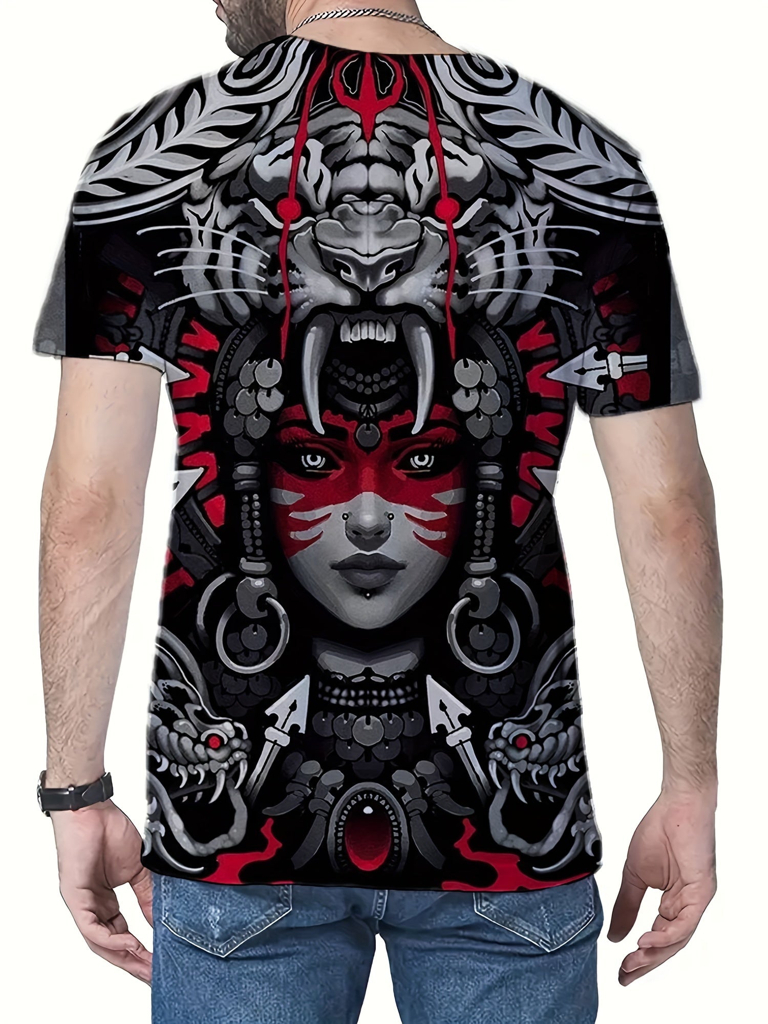 Cool Men's Casual T shirt Street Style Round Neck Tee Shirt