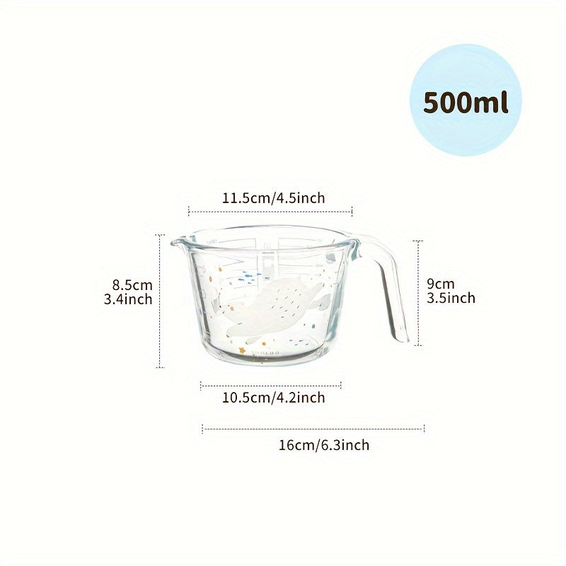 Glass Measuring Cup With Scale High Temperature Resistant Milk Cup