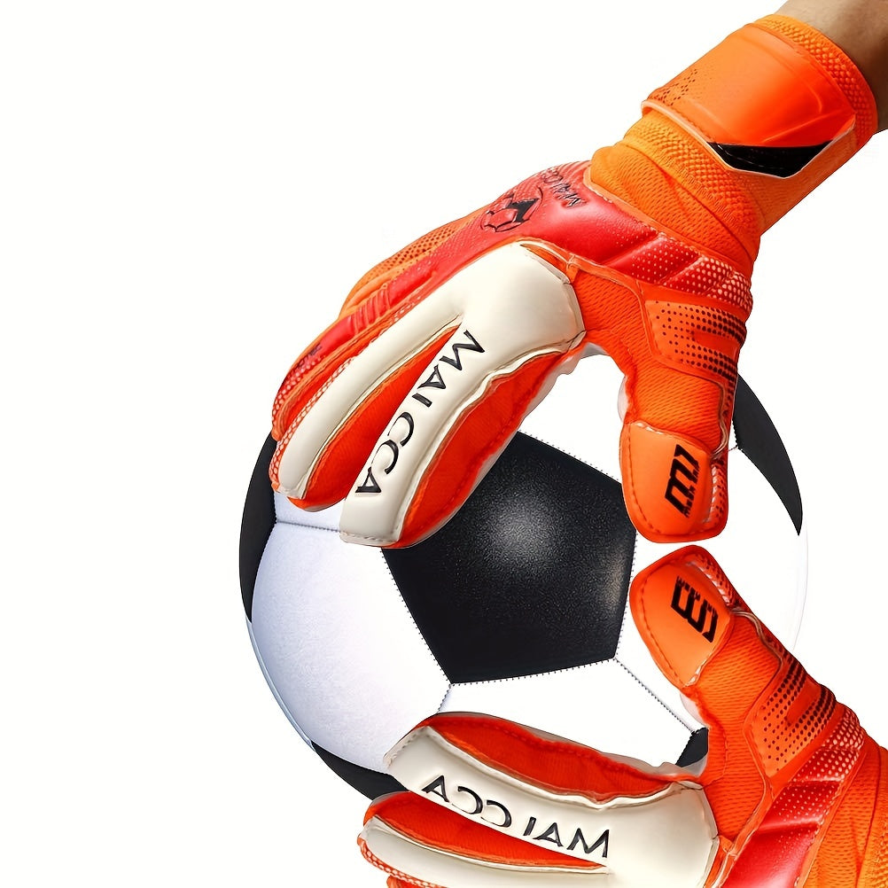 Pro Goalkeeper Gloves w/ Finger Protector & Bag for Soccer & Football