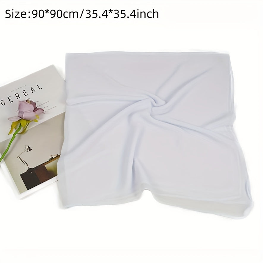 Chiffon Square Scarf Solid Hijab Soft Shawl Casual Headscarf Women Turban