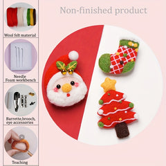Wool Needle Felting Kit Christmas Brooch Series DIY Art Craft