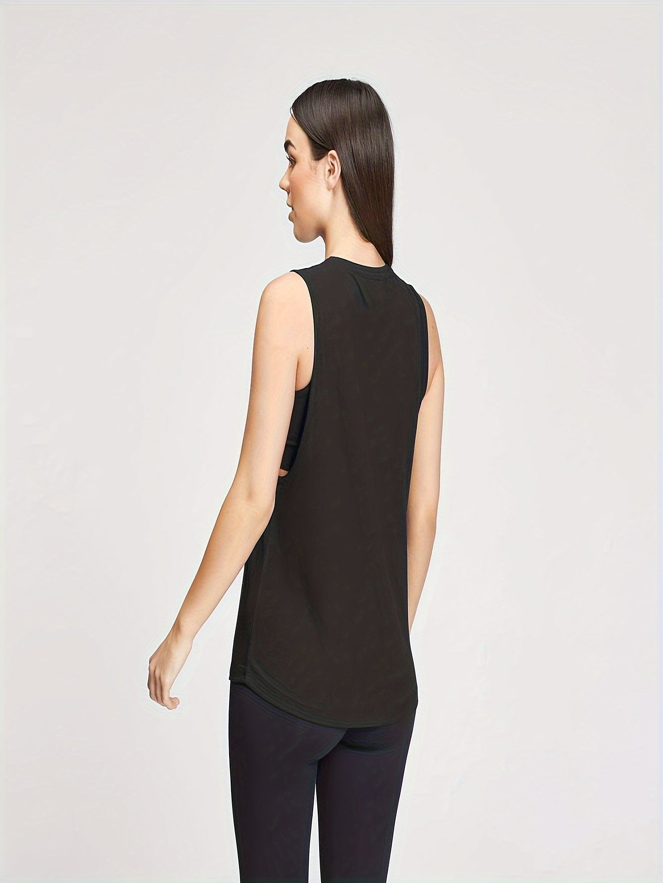 Solid Sleeveless Top Sports Running Tank Top