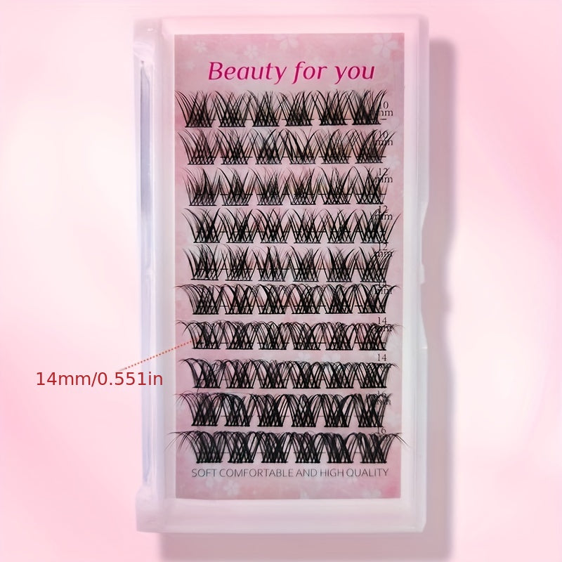 Cluster Eyelashes Natural Soft False Premade Spiky Lashes C Curl 0.07mm