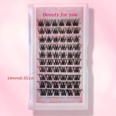 Cluster Eyelashes Natural Soft False Premade Spiky Lashes C Curl 0.07mm