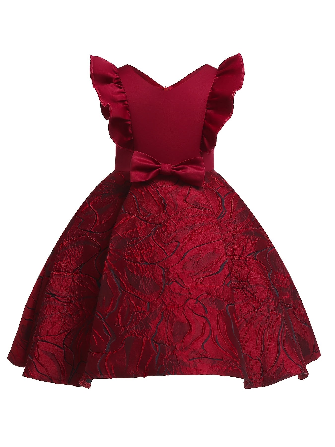 Girls Flower Embroidered Dress Gown One Shoulder Pink