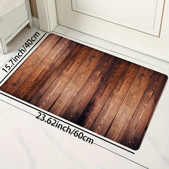 Wood Grain Print Rug Plank Striped Pattern Machine Washable Carpet