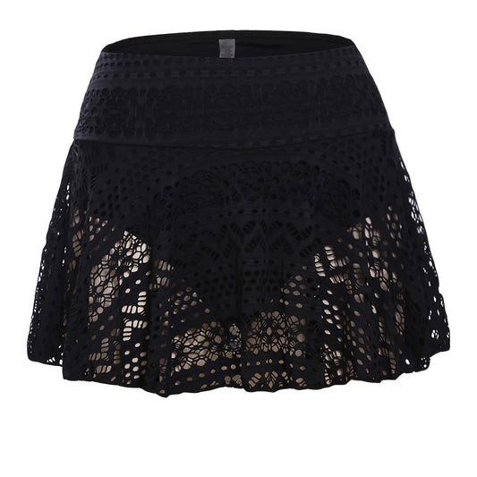 Crochet Lace Swim Bottoms Skirted Eyelet Skort Bikini Swimsuit