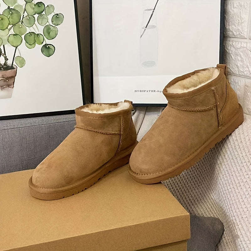 Women's Snow Boots Plush Lined Slip On Short Boots
