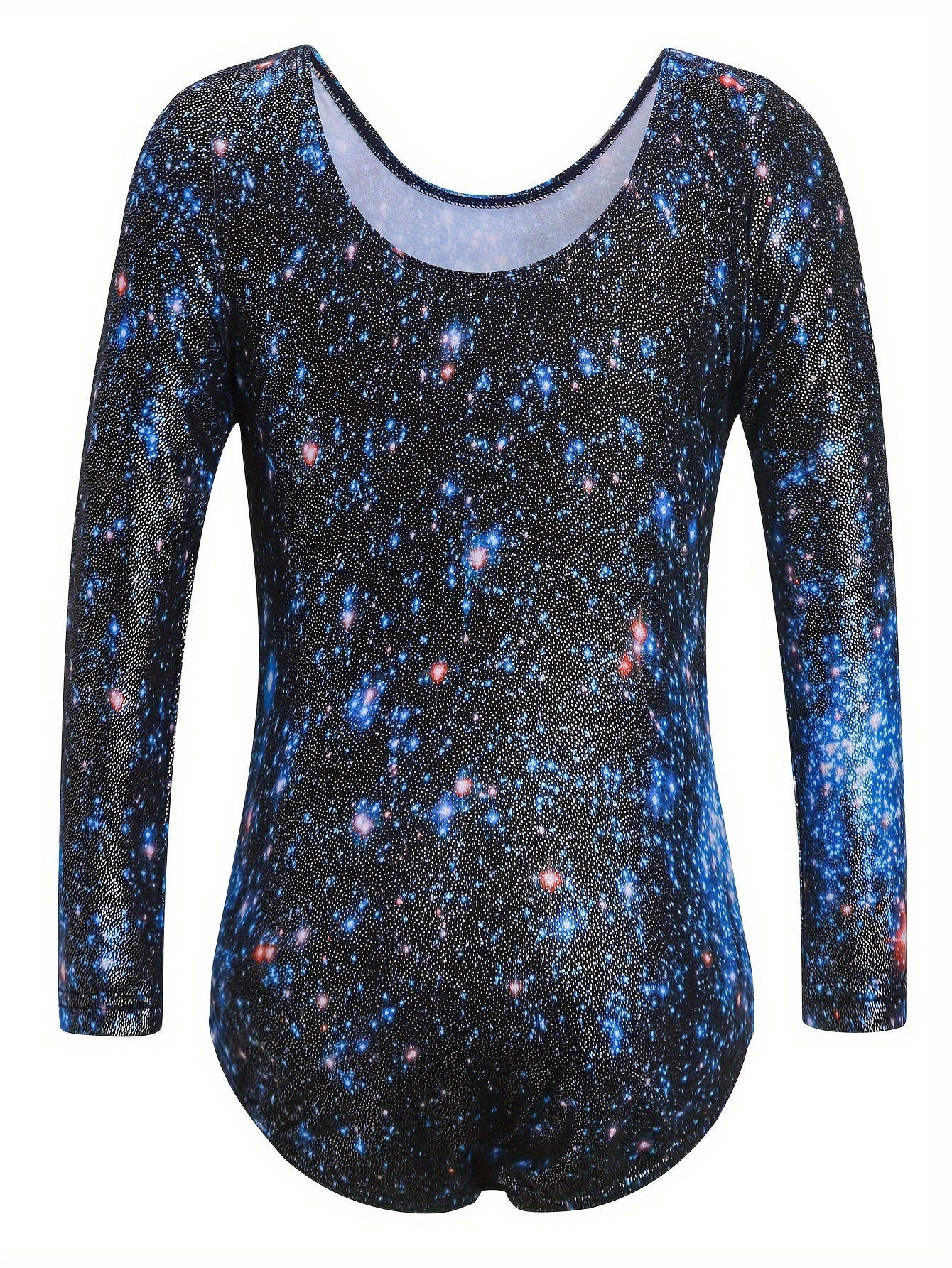Unicorn Sky Graphic Long Sleeve Ballet Leotard Girls Gymnastics Suit