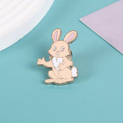 Cartoon Rabbit Colorful Paint Pendant Brooch Clothing Buckle Small Pin Jewelry