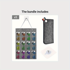 Wall Mounted Sunglasses Storage Rack 12 Compartments