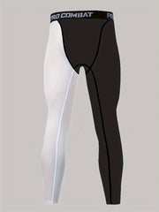 Men's Block Leggings Active Sports Compression Pants