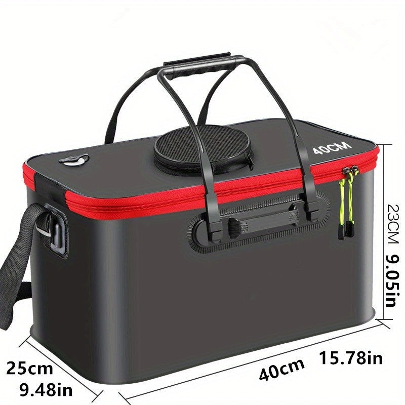 Foldable Fishing Bucket For Bait And Tackle Storage