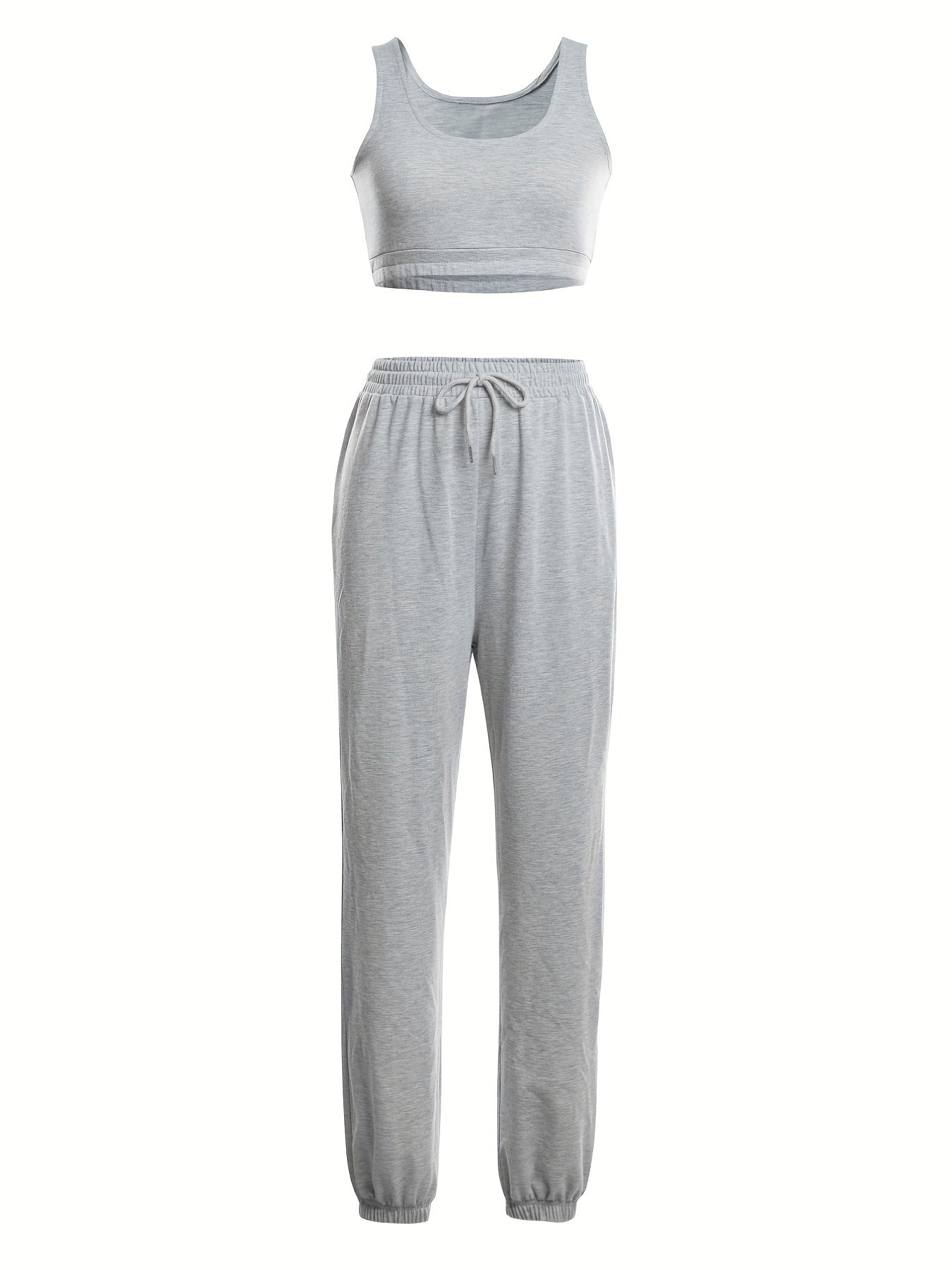 Casual Two Piece Set Tank Top & Drawstring Jogger Pants Outfit