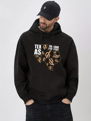 Cactus & Letter Hoodie Men's Pullover Sweatshirt Streetwear