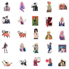 50pcs Chainsaw Man Denji Power Stickers Waterproof Graffiti Decals